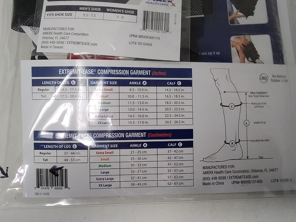 Extremit-Ease Compression Garment Pack XS & S