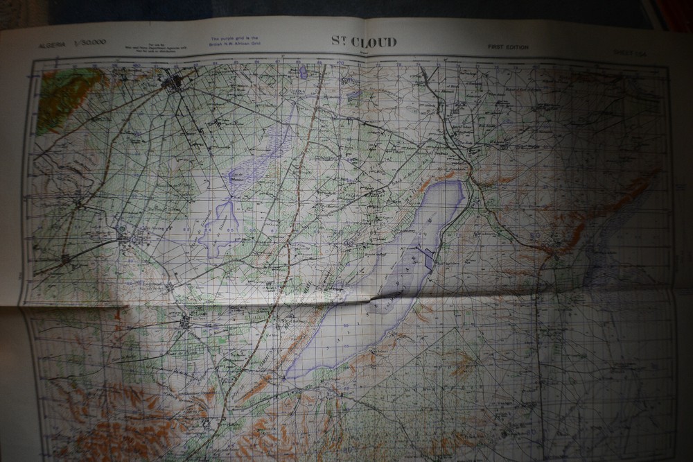 1942 *WW2* St Cloud [Gdyel] Algeria Map OPERATION TORCH