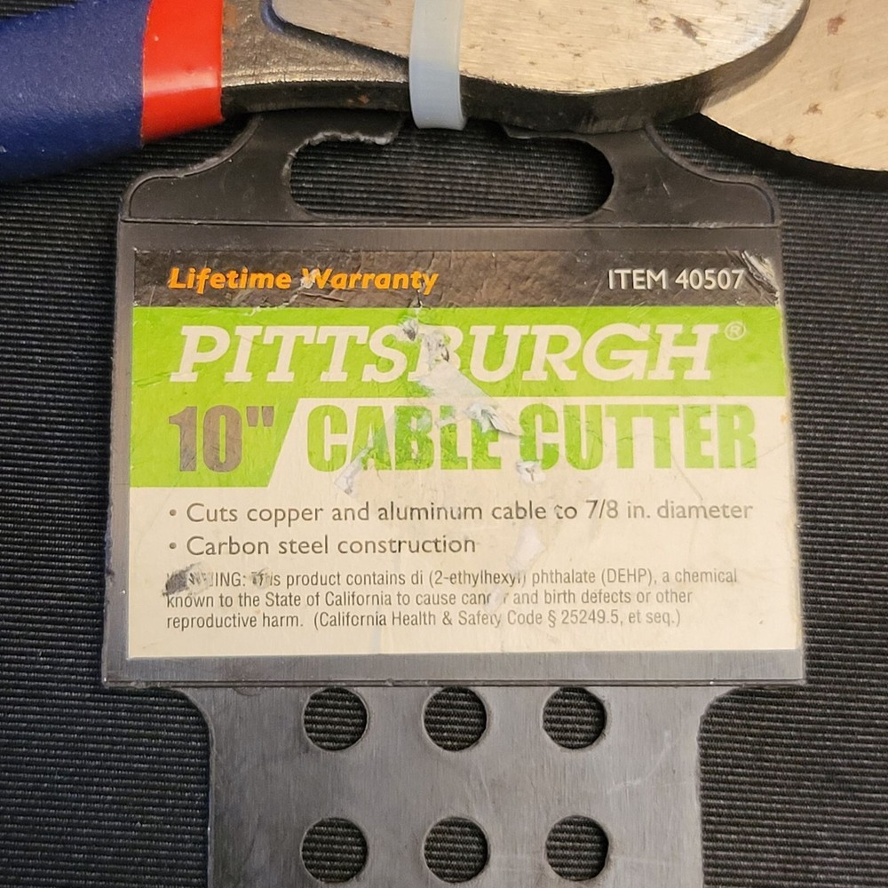 Pittsburgh 10" Cable Cutter New *surface rust from storage, unused