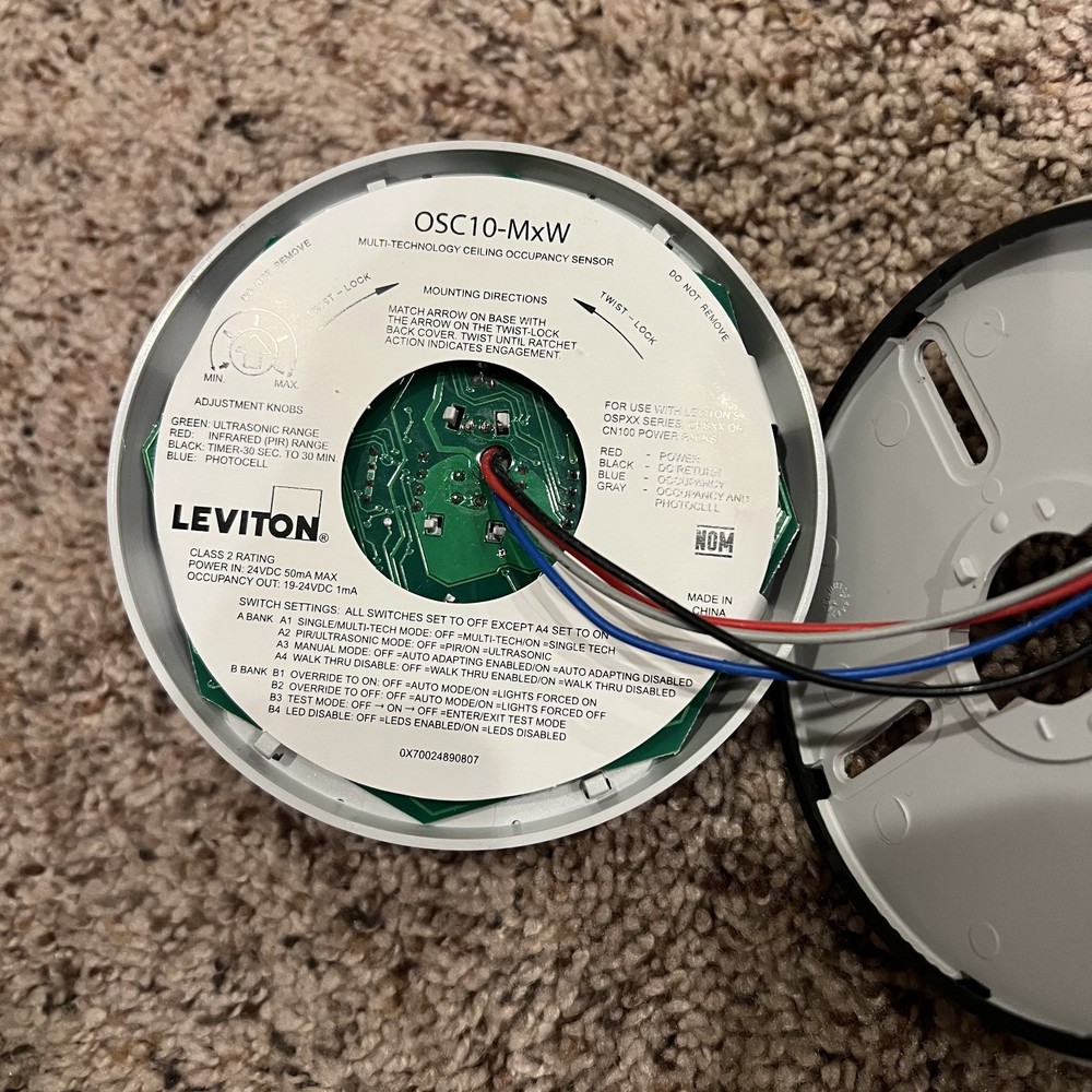 The Leviton OSC10-MOW Ceiling Occupancy Sensor White