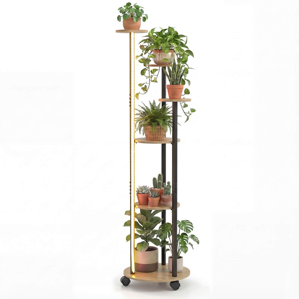 6-tier Plant Stand w/RGB Light Adjustable Lighting Modes Remote APP Control