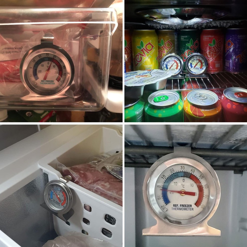 3-Pack Refrigerator Thermometer, Large Dial Freezer Thermometer,Classic Serie...