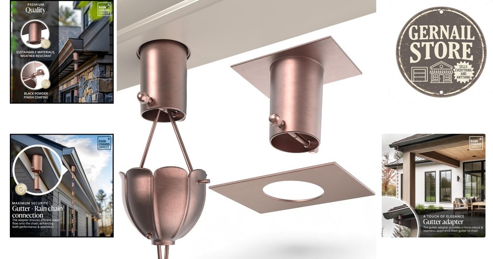 Copper Gutter Adapter for Rain Chains - Transform Your Home's Aesthetic