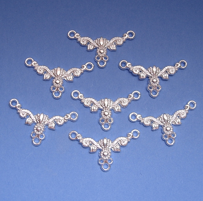 10pcs-Link Connector Bright Silver Plated .
