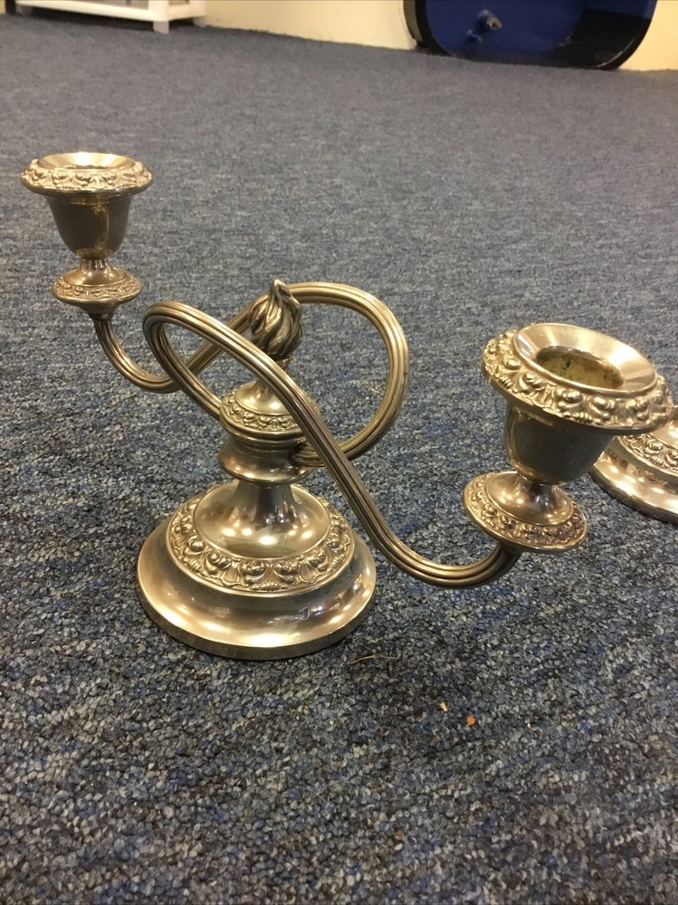 Silver plated candle sticks