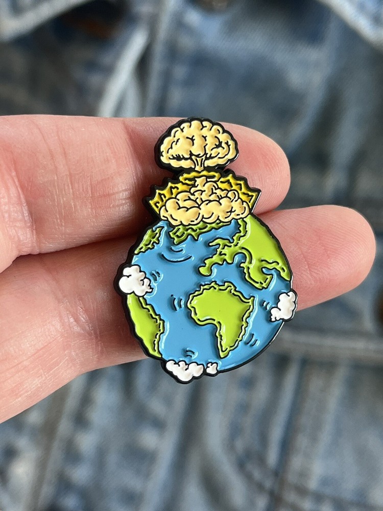 Earth Exploding, Climate Change Protest Enamel Pin