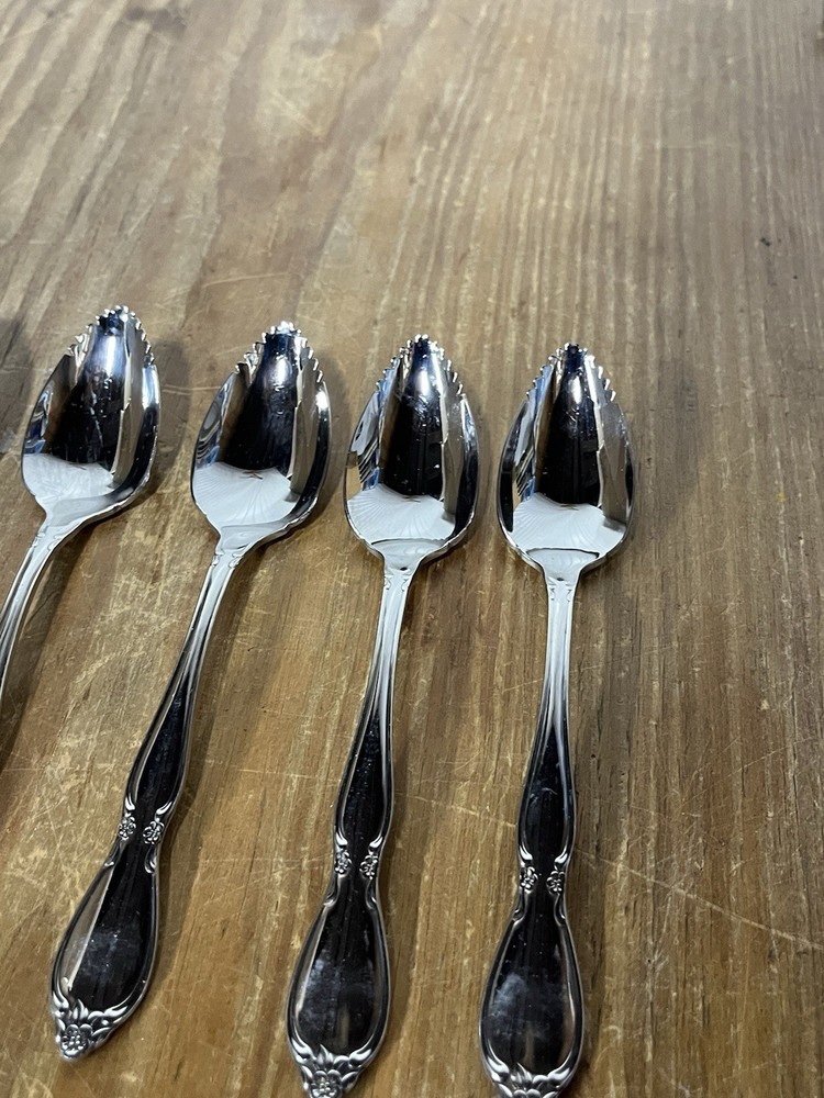CHATELAINE 6 Fruit Grapefruit Orange Spoons Oneida Community Stainless Steel USA