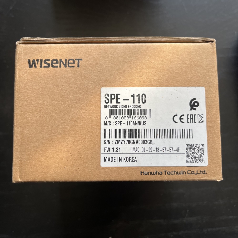 Wisenet Hanwha Techwin SPE-110 Network Video Encoder