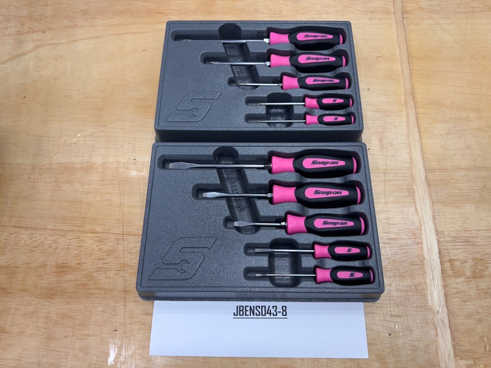 Snap-on Tools NEW 10pc PINK Soft Grip Phillips & Flat Head Screwdriver Sets
