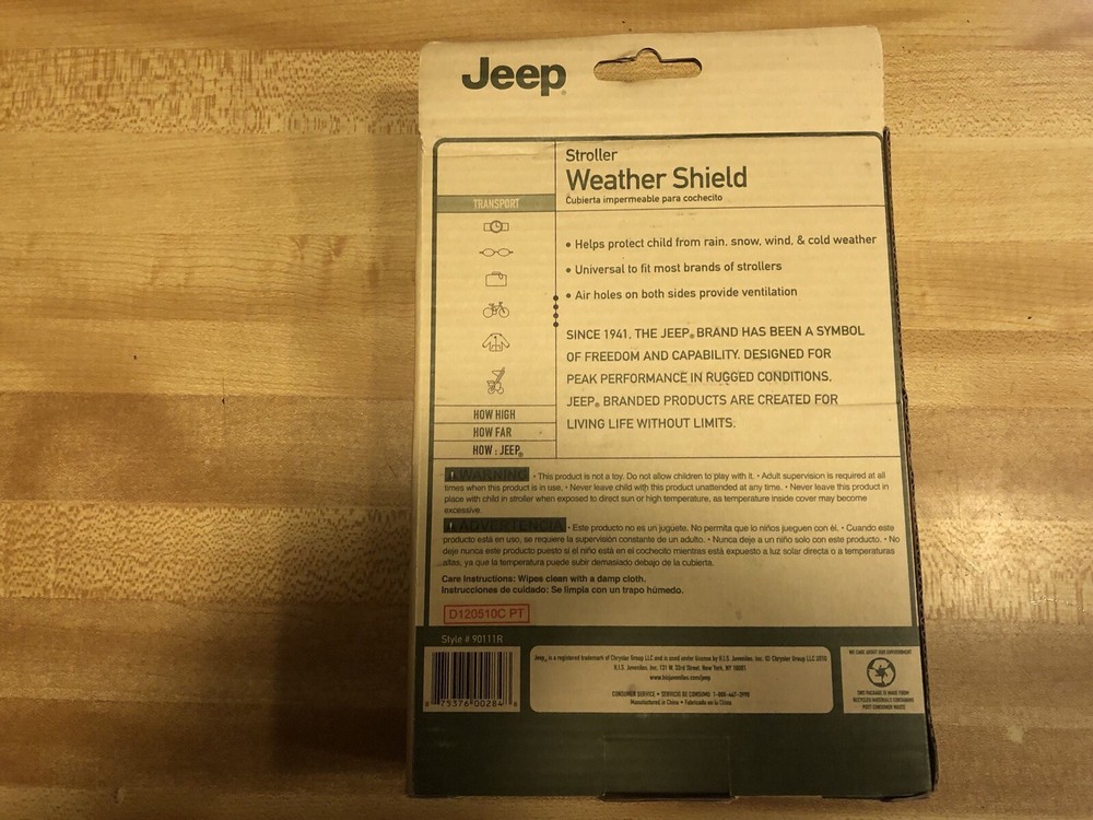 Jeep Stroller Weather Shield In The Package