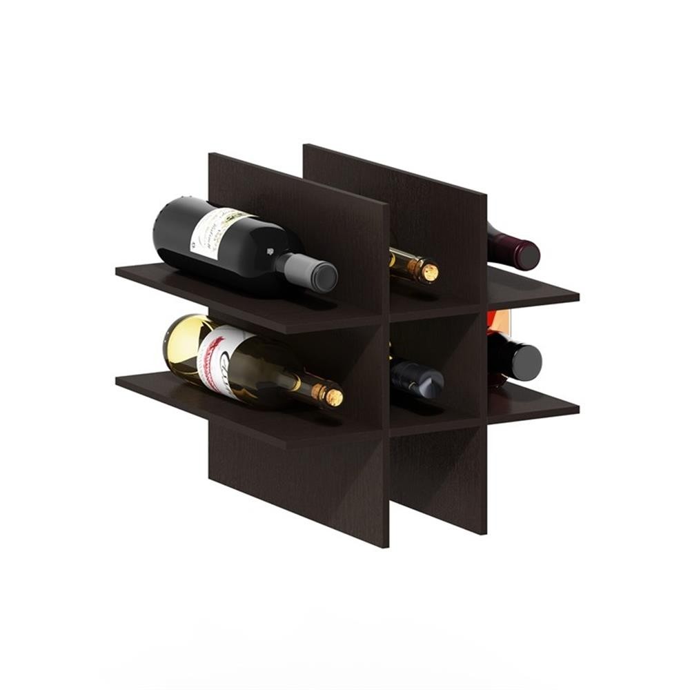 Pemberly Row 9-Compartment Bottle Storage Cube Organizer Insert in Dark Oak