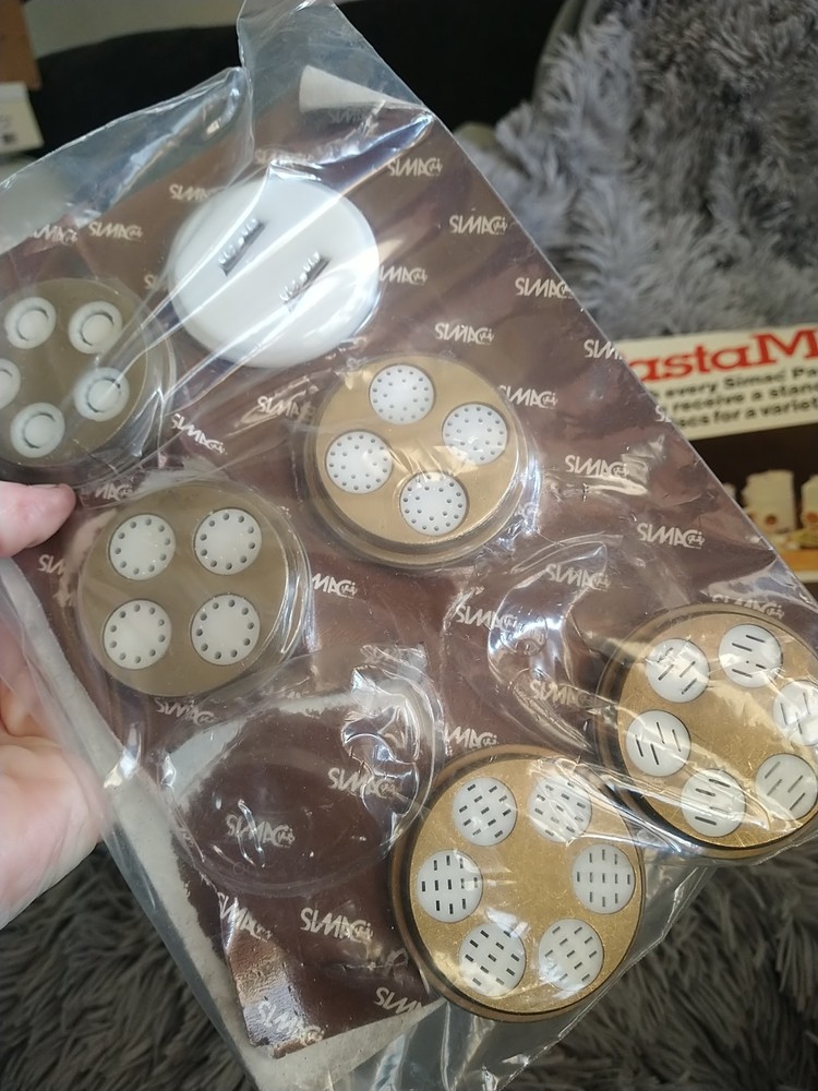 6 Simac Pastamatic Discs Die Plates Pack Lot Set Patterns Sizes Lot