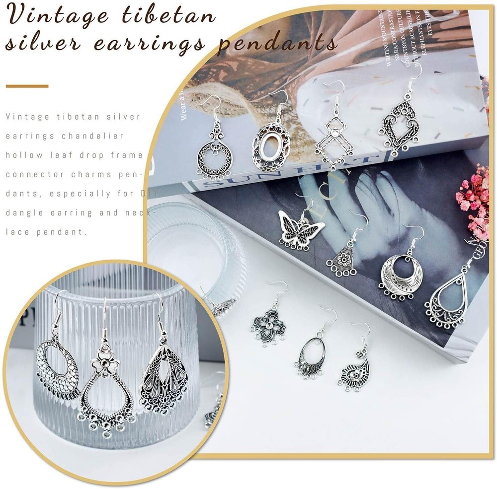 Antiqued silver earring jewelry making kit