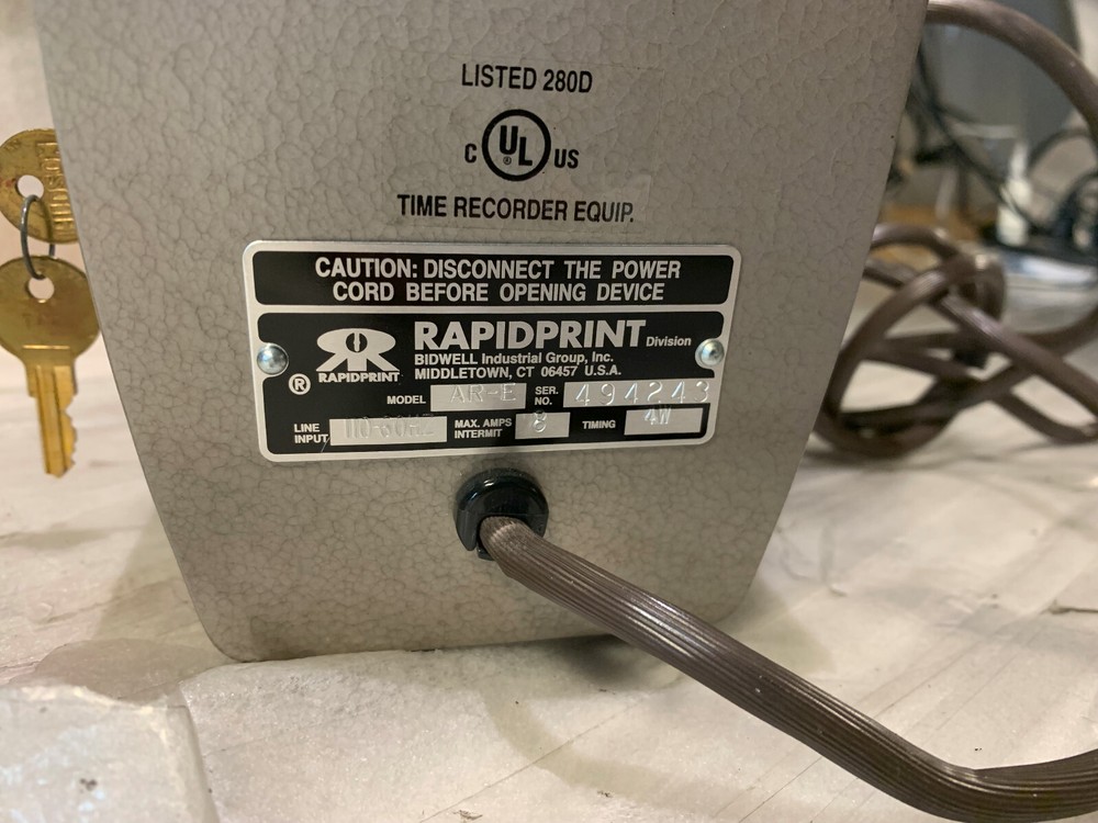 RapidPrint AR-E Electric Date & Time Recorder w/ Keys