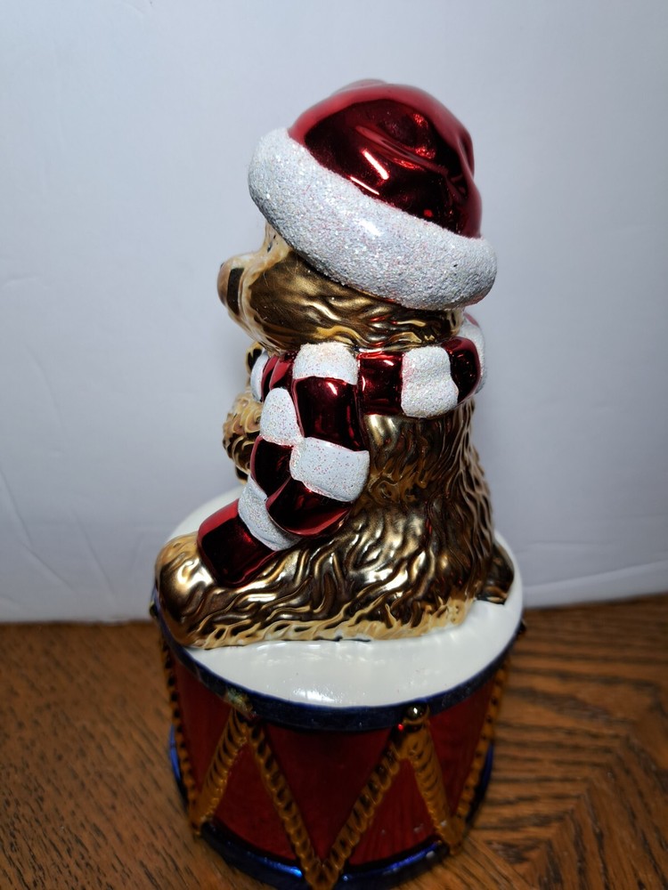CHRISTOPHER RADKO BEAR ON DRUM TRINKET BOX