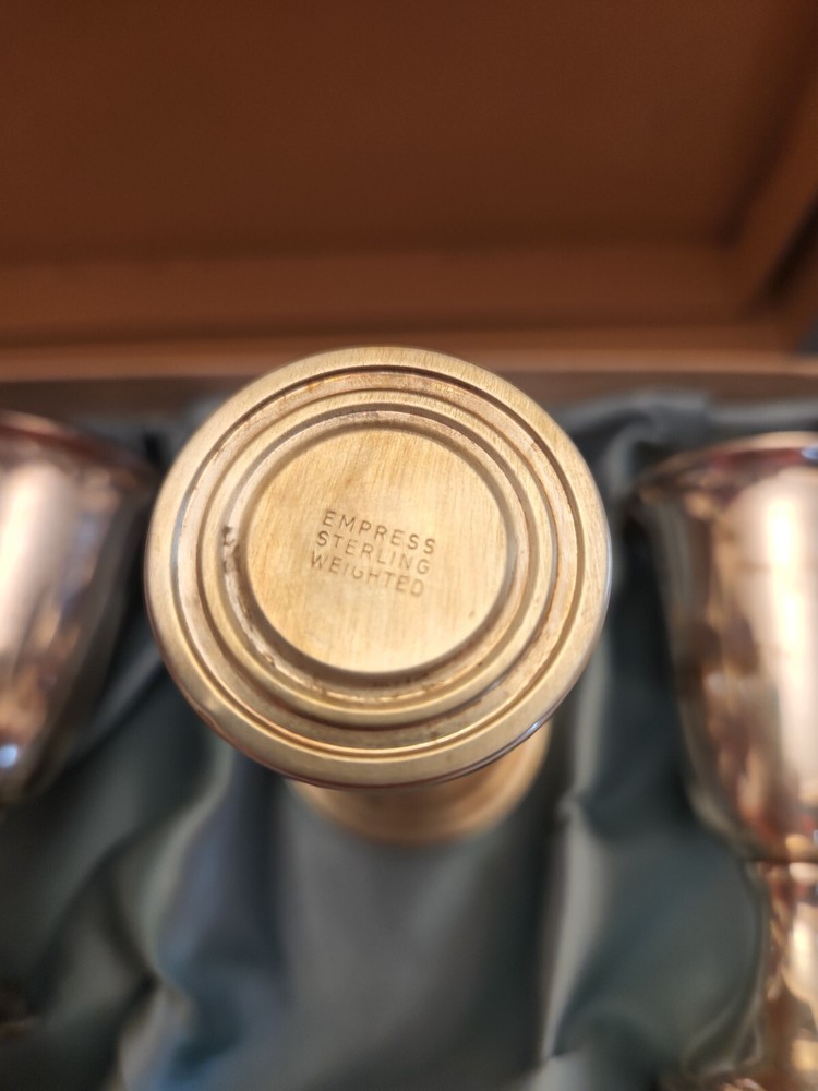 Vintage STERLING cordial Goblets Set 6 Original Box New