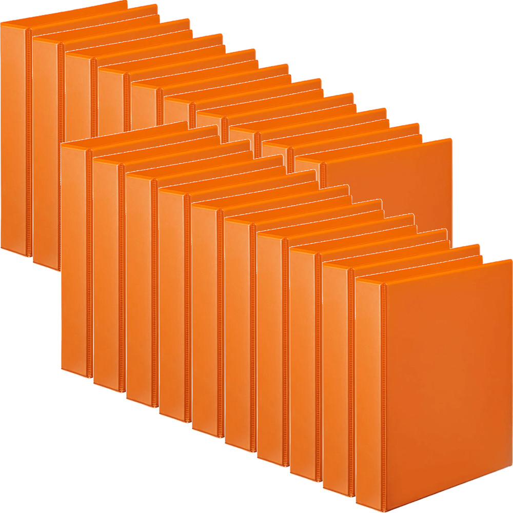 NEW Marbig Clear View Insert Ring Binder Folder 2D 25mm A4 Orange 20 Pack