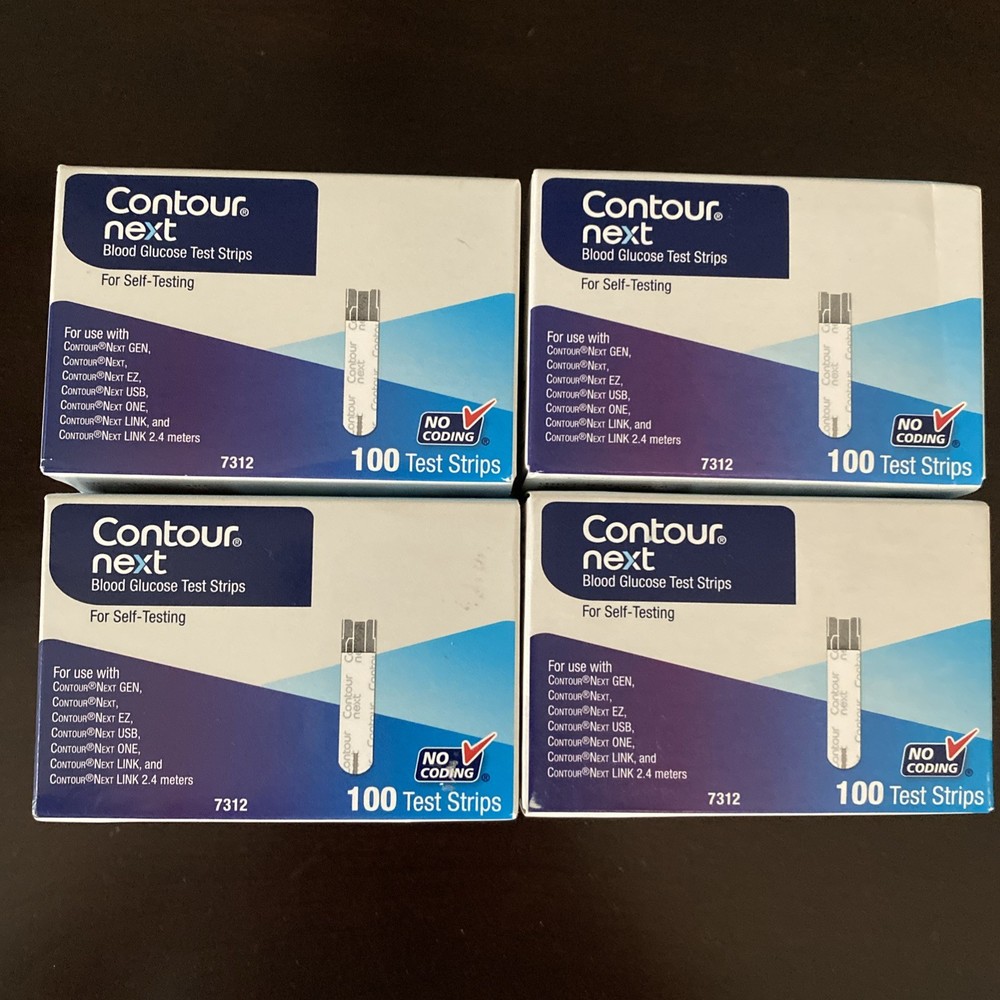 Contour-Next Glucose Test Strips, 4 Boxes 100 Count Each  FREE Ship