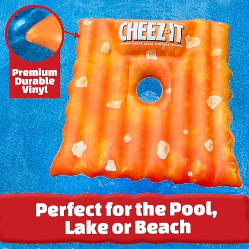 Giant Cheez-It Pool Float – Extra Large Inflatable Snack Shaped Floatie for