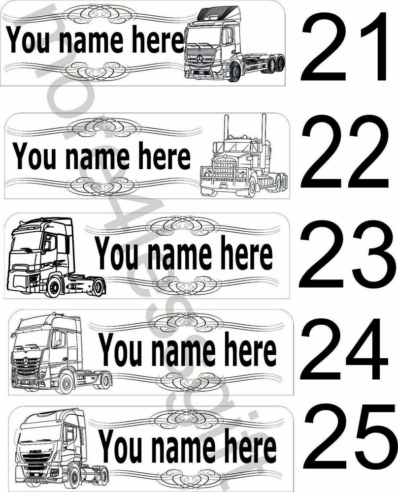 Name Plates Truck Lorry Interior Engraved App,USB and Remote Control