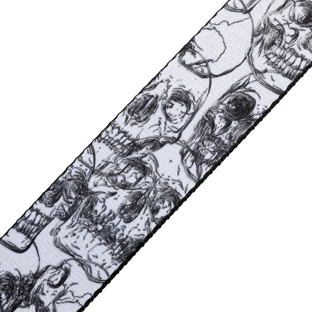 Levy's MPD2-048 2" Polyester Guitar Strap With White & Black Skulls Design