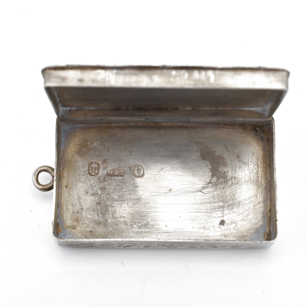 Antique Solid Silver Snuff Box Vesta Case Victorian 1863