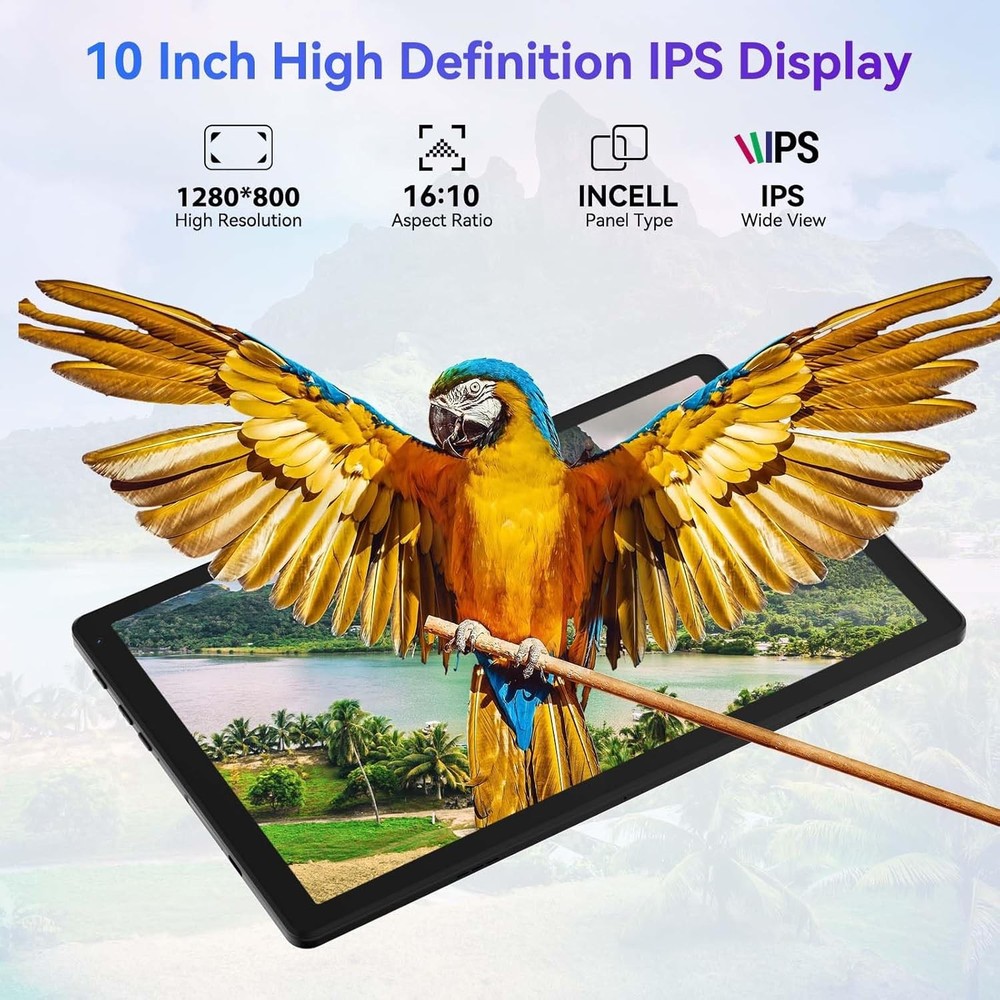 10.1 inch Android 14 Tablet 16+64GB Touchscreen Hexa-core Processor Wi-Fi IPS