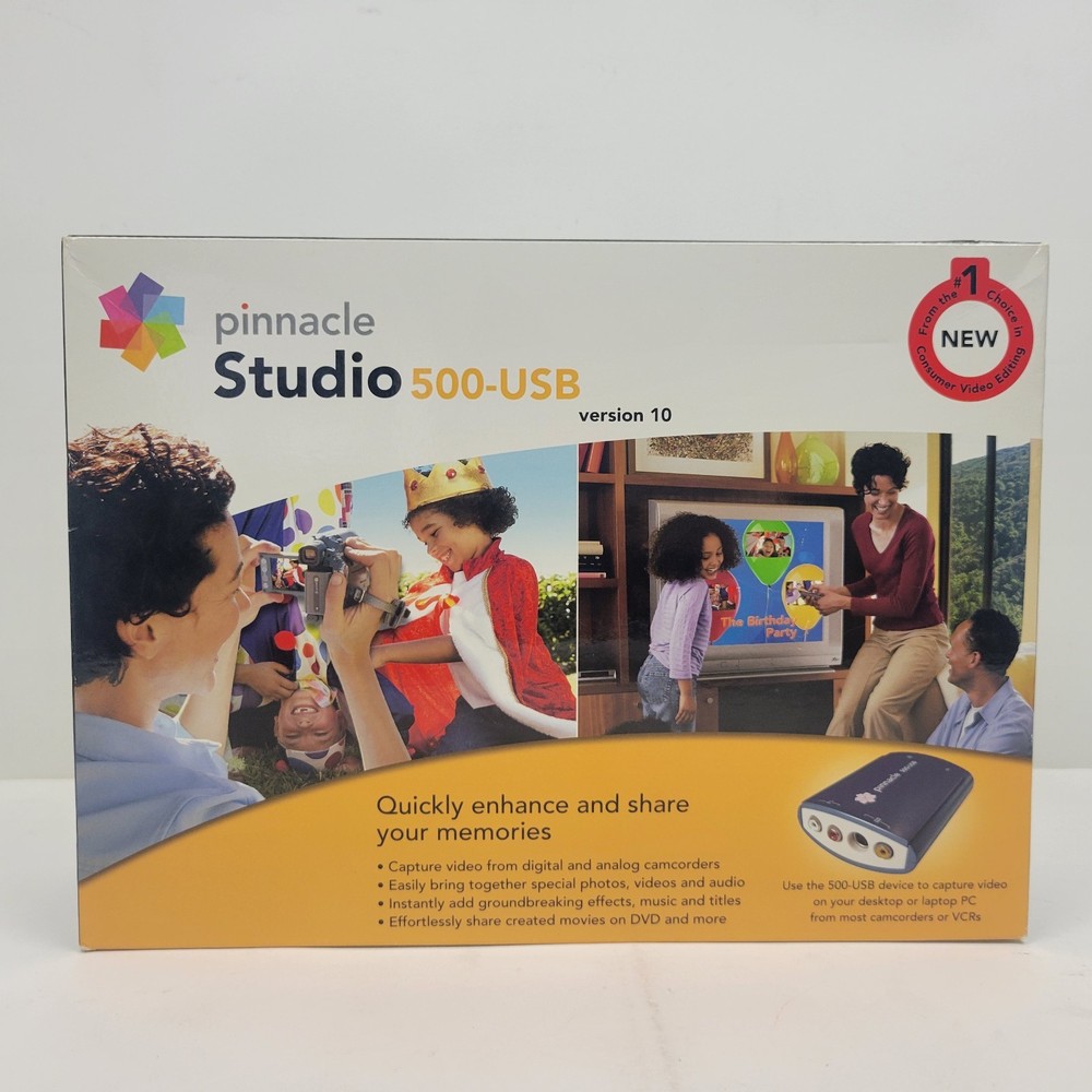 Pinnacle Studio 500 USB Computer PC Home Video Transfer Editing Version 10