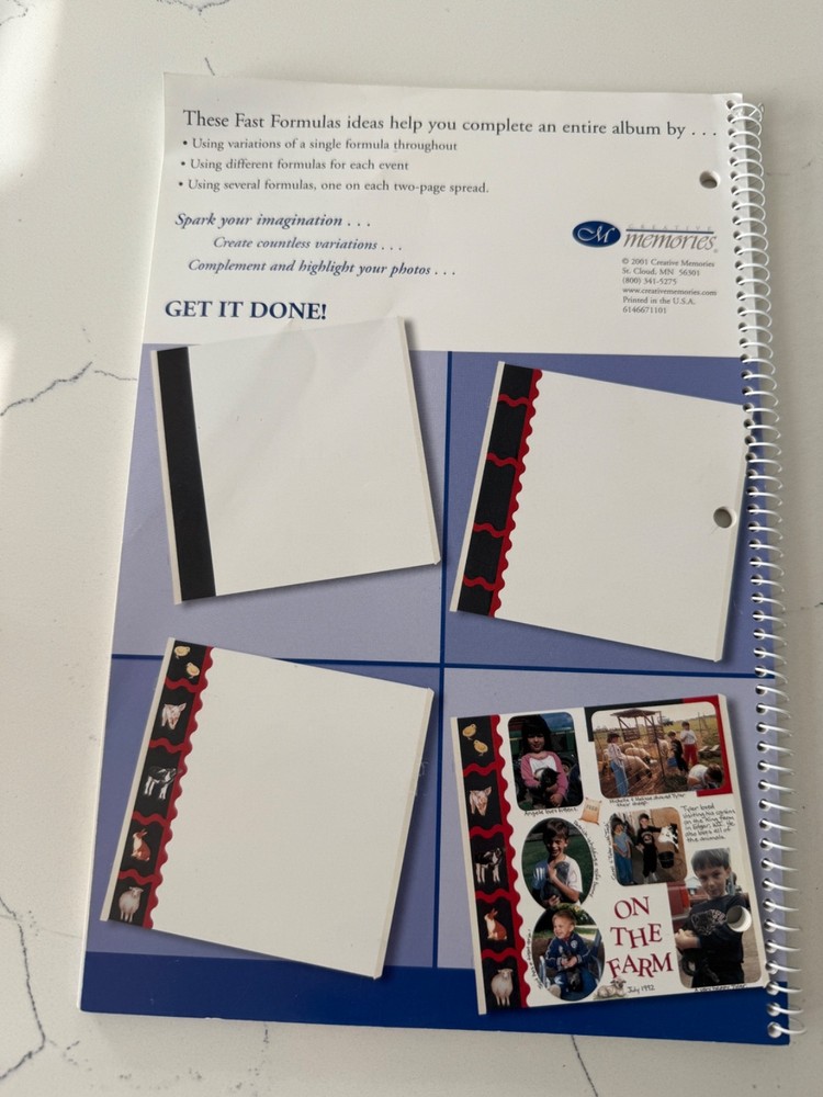 Creative Memories Fast Formulas Third Edition w/Journaling Box Section Layouts