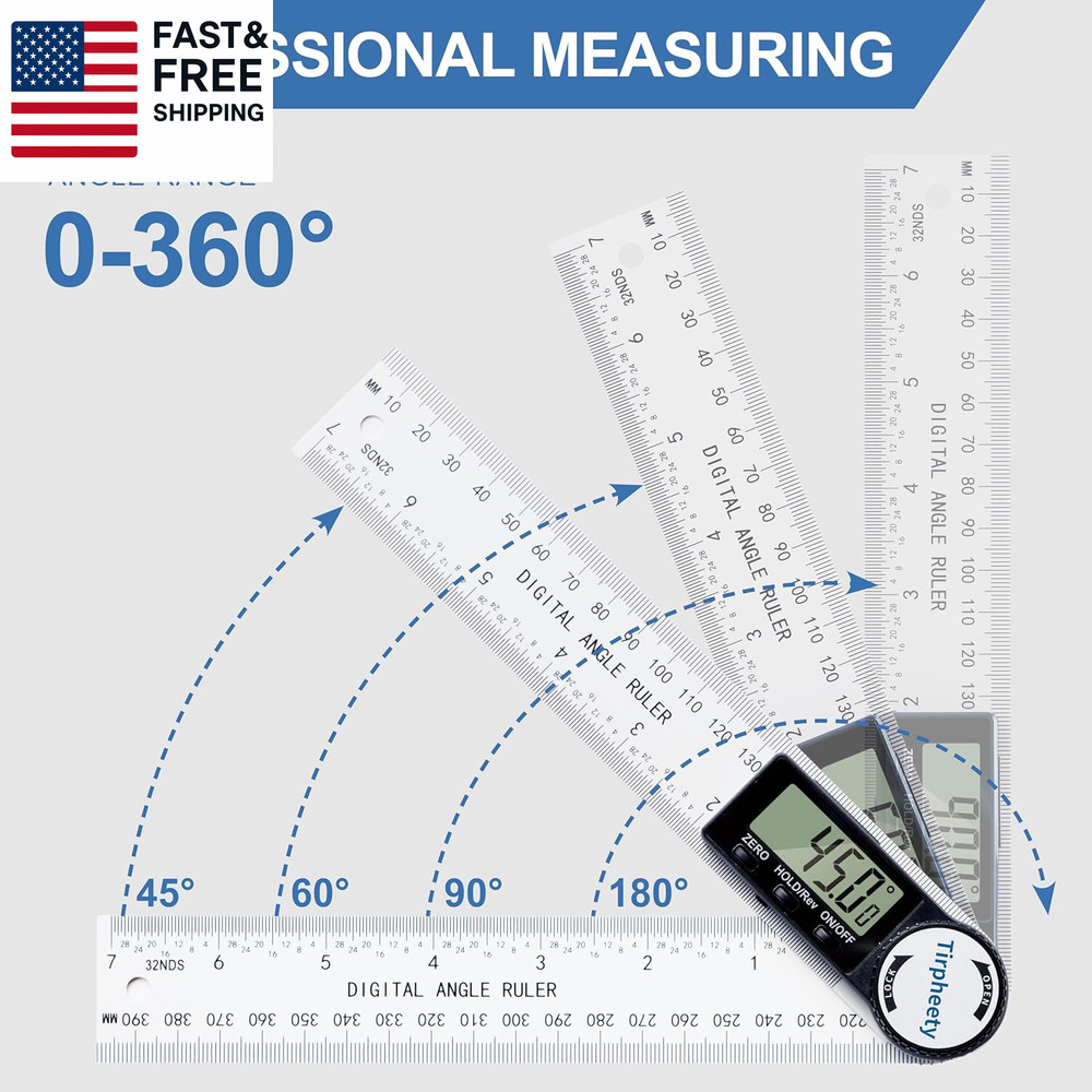 Digital Angle Finder Protractor, 3Rd Generation Quick Display Angle Gauge Ruler,