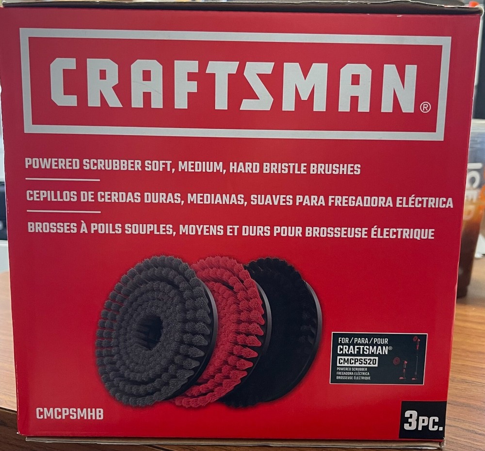 Craftsman Powered Scrubber Brush Set (CMCPSMHB) - 3 brushes - soft medium hard
