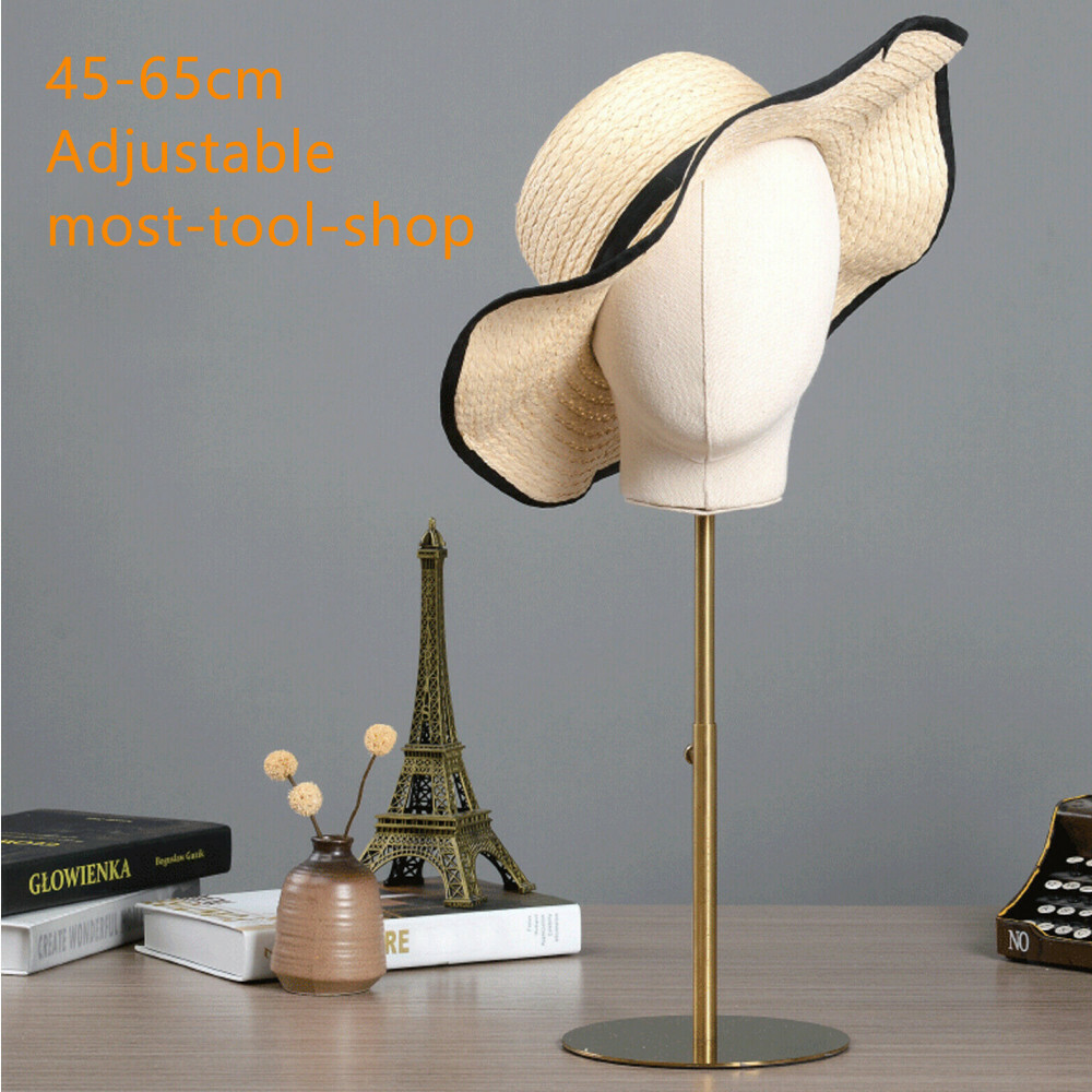 Modern Gold Adjustable Wig Display Stand Mannequin Head – Elegant Decor