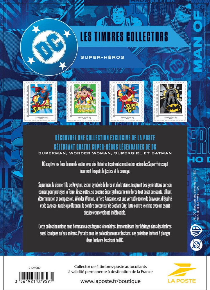 France - DC Comics - collector 4 stamps