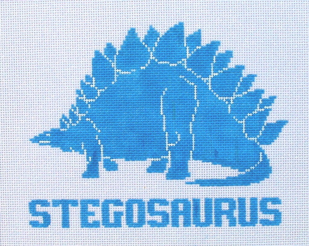 Stegosaurus Dinosaur Hand Painted Needlepoint Canvas