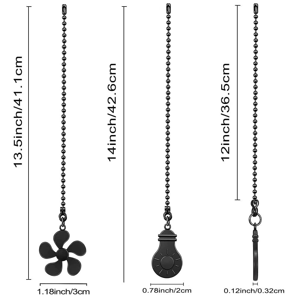 Ceiling Fan Pull Chain Extension 12 Inches Decorative Fan Pull Chain Pendant Set