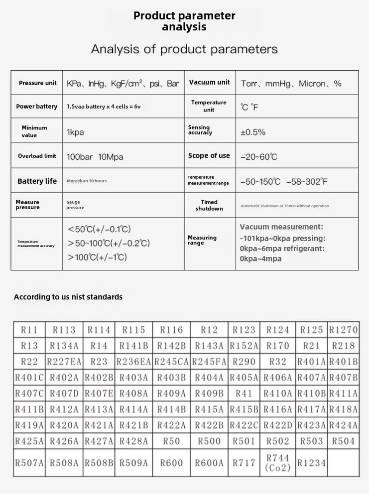 Electronic Air Conditioner Fluoridation Meter Digital Display Temperature