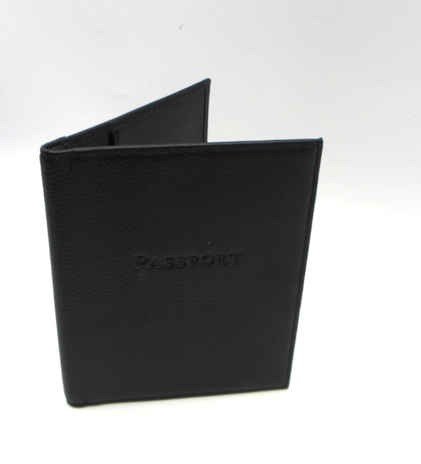 Passport Wallet Leather Luxe NEW Graphic Image Black
