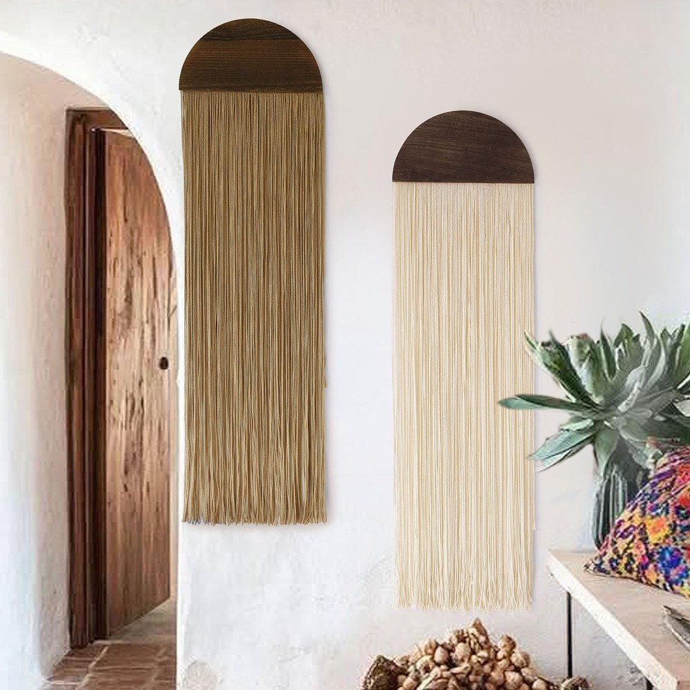 2 Pcs Macrame Wall Hanging Boho Wall Decor Handmade Macrame Art Tapestry Wedd...