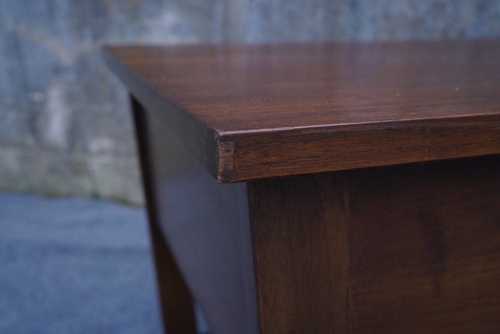 Mid Century Modern Walnut & Ash Nightstand End Table w/ Plastic Drawer Panel