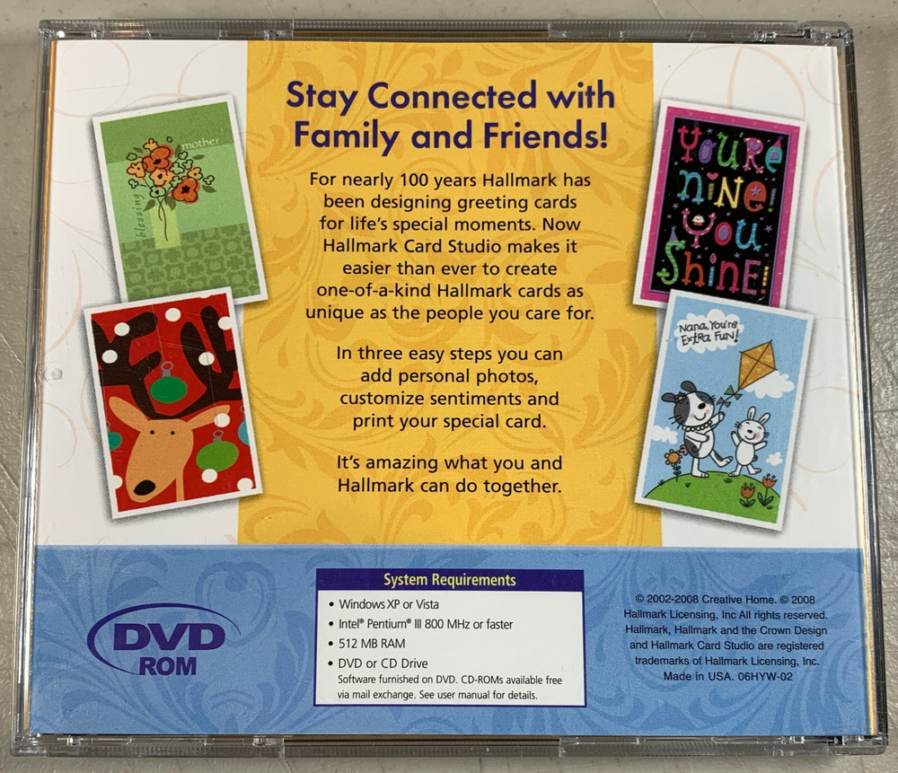 Hallmark Card Studio 2009 Software Disc for Windows XP or Vista