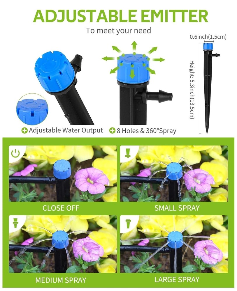 Versatile 50ft Automatic Drip Watering System for Plant Care & Efficiency