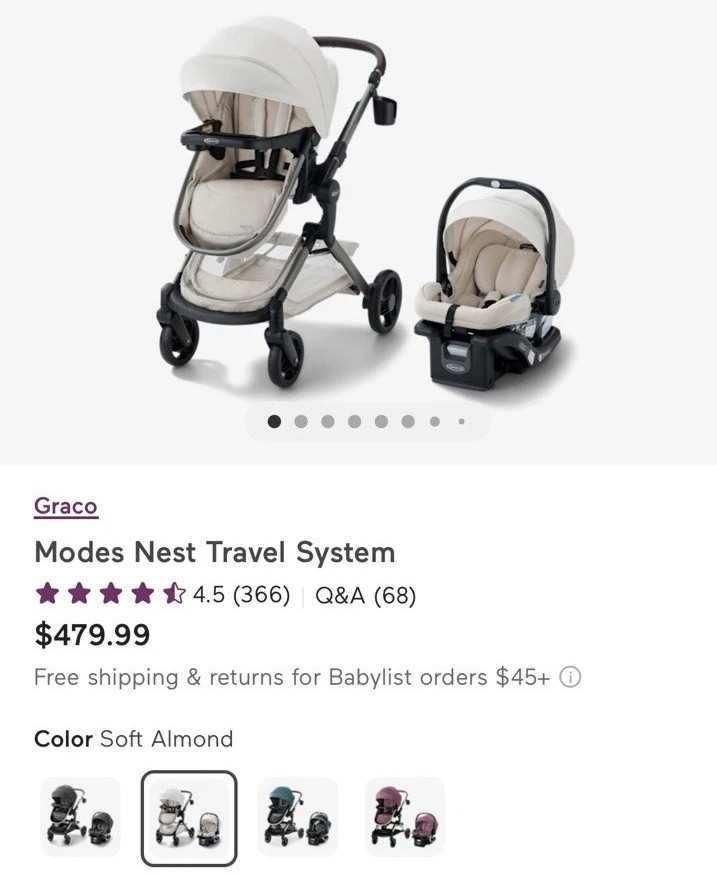 Graco Modest Travel System Soft Almond