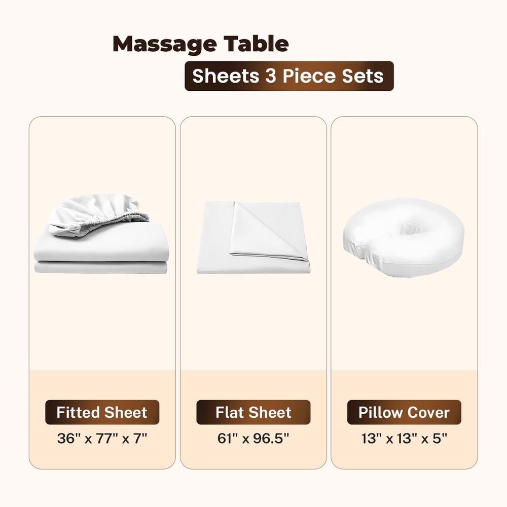 4 Sets 3 Piece Set Premium Microfiber Massage Table Sheets Set, Ultra-Light Set