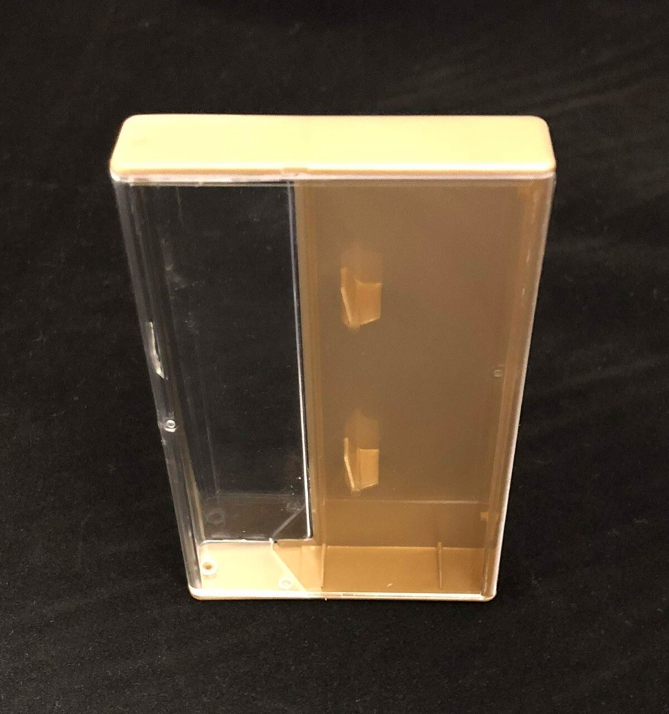 5 Cassette Tape Cases: Clear Front + Gold Solid Back - Plastic