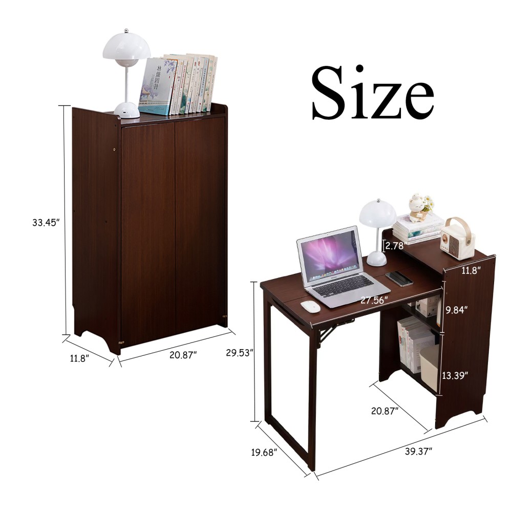 Folding Desk, Space-Saving Computer Desk for Small Spaces, Foldable Study Table