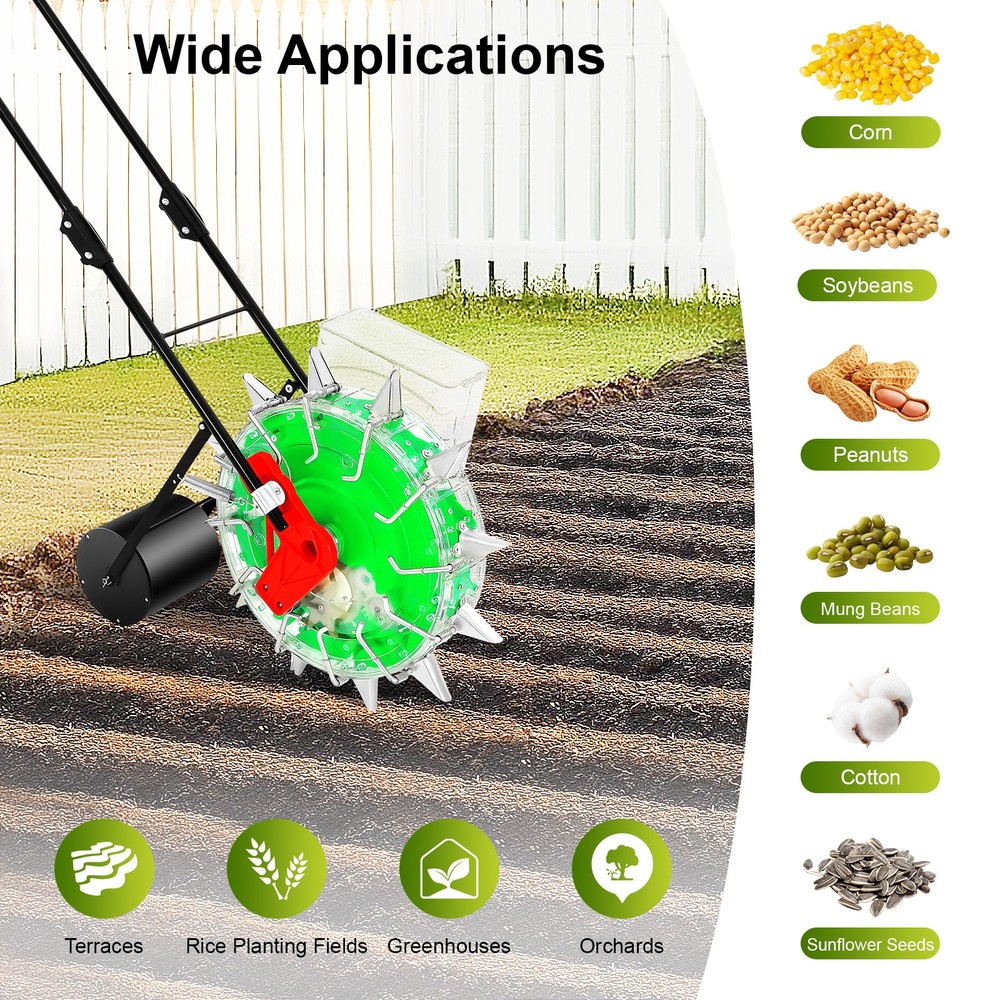 Hand Push Roller Seeder Manual Seeding Machine Soy Corn Carousel Seed Planter