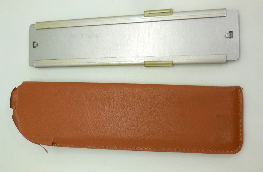 Original Vintage SLIDE RULE metal Pickett model 20 basic with case READ