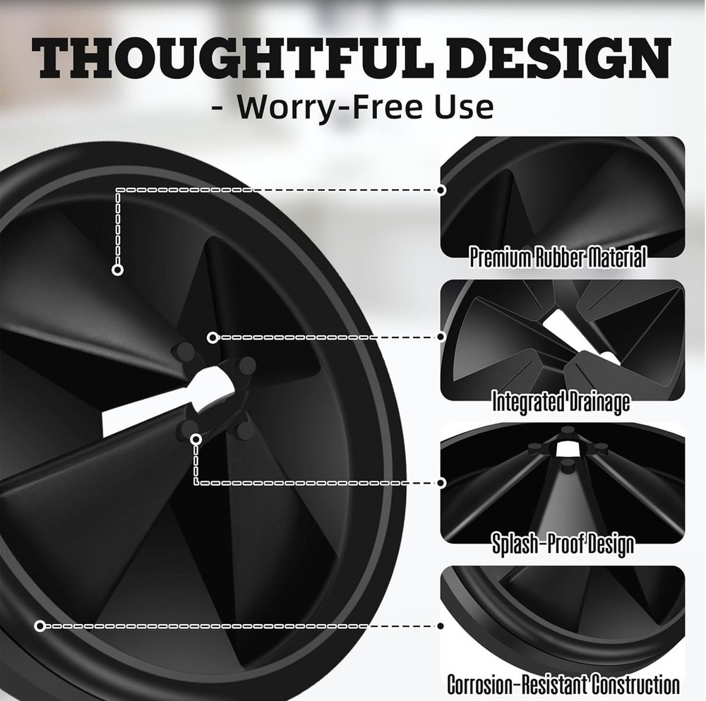 3 Pack Garbage Disposal Splash Guard - Sink Baffle 3 3/8" QCB-AM for InSinkErato