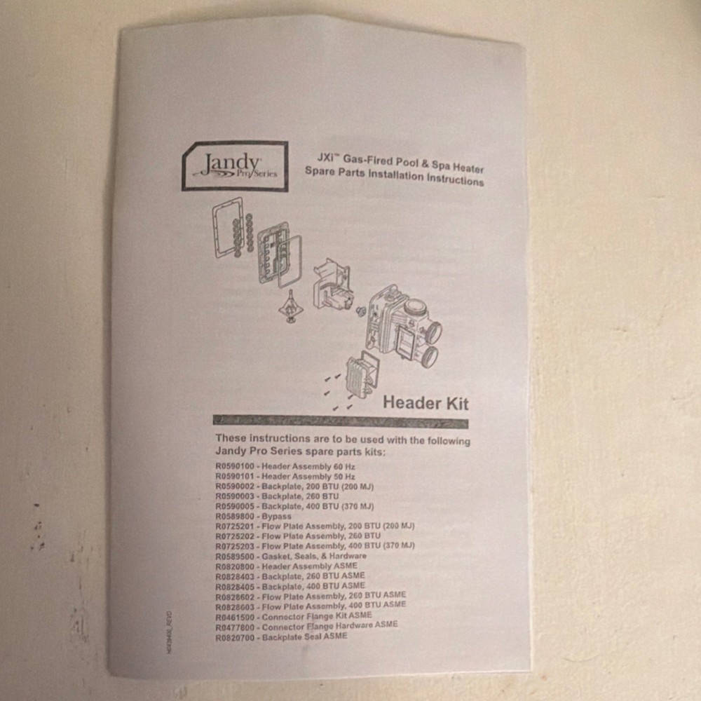 Jandy gasket replacement kit for 200-400 jxi heaters