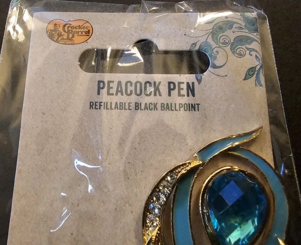 Punch Studio Peacock Notepad And Cracker Barrel Peacock Feather Pen